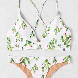 Cactus Print Cross Back Bikini 🌵👙